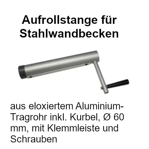 Aluminium-Tragrohr 600 cm Aufrollvorrichtung für Solarfolie Luftkammerfolie Rollstange Stahlwandbecken