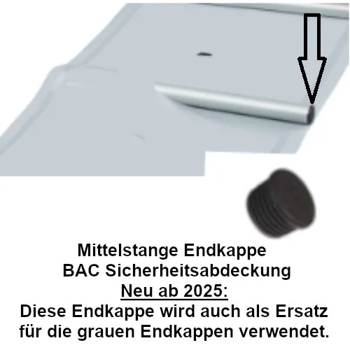 Endkappe schwarz für das Mittelrohr Poolabdeckung Sicherheitsabdeckung BAC Thermo-Schutz-Roll Abdeckungen – Bild 2