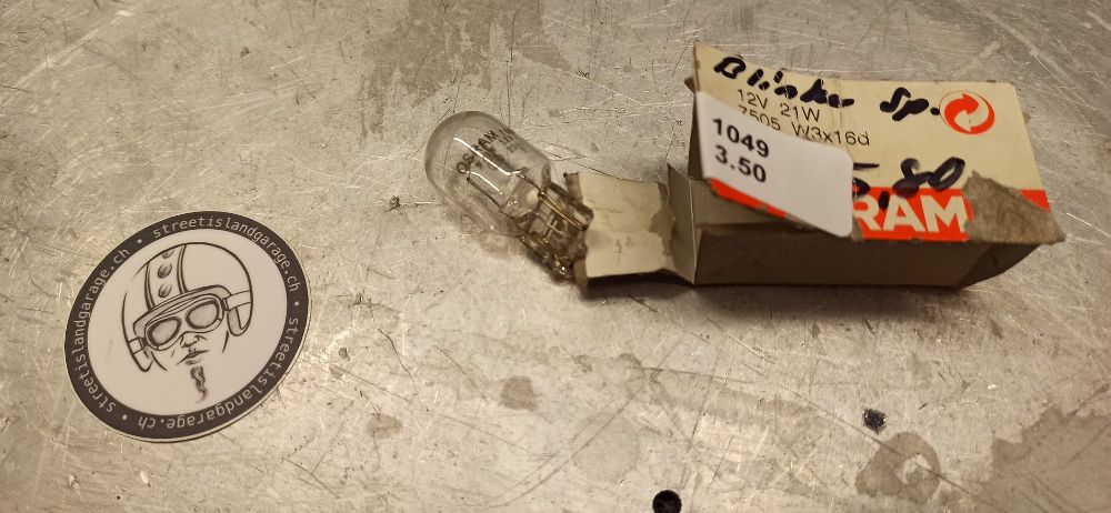 Glassockellampe 12 Volt 21W W3x16d Osram