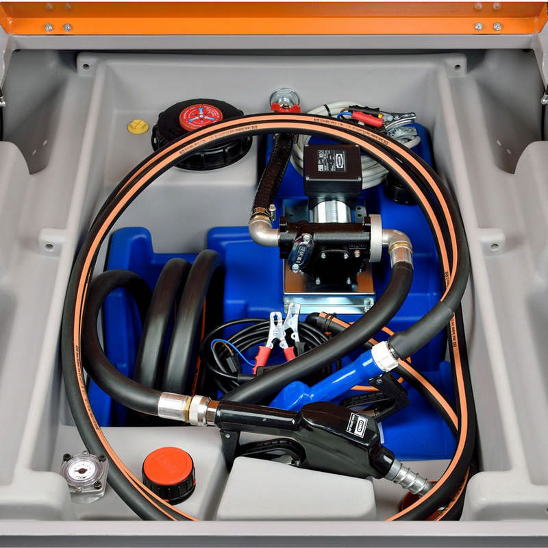 CEMO DT-Mobil PRO PE COMBI 850/100 Basic, mobile Tankstelle, für Diesel und AdBlue®, mit Elektropumpe Cematic Duo 24/12V