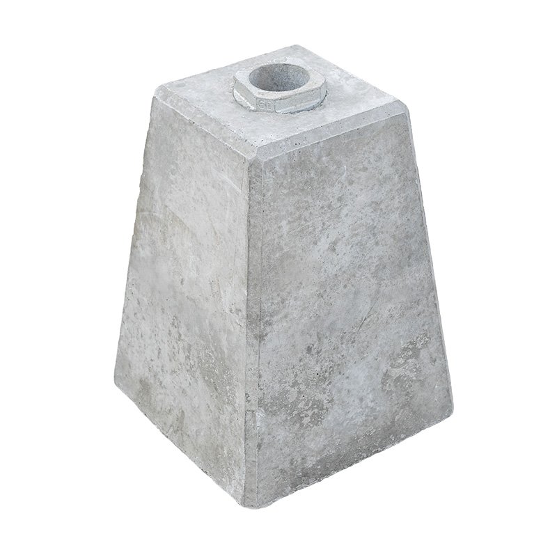 Betonsockelstein 60 kg mit Bodenhülse für Rohrpfosten Ø 60 mm – Bild 2