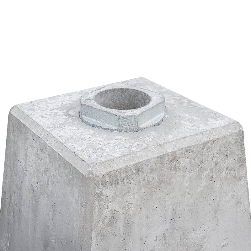 Betonsockelstein 60 kg mit Bodenhülse für Rohrpfosten Ø 60 mm – Bild 6