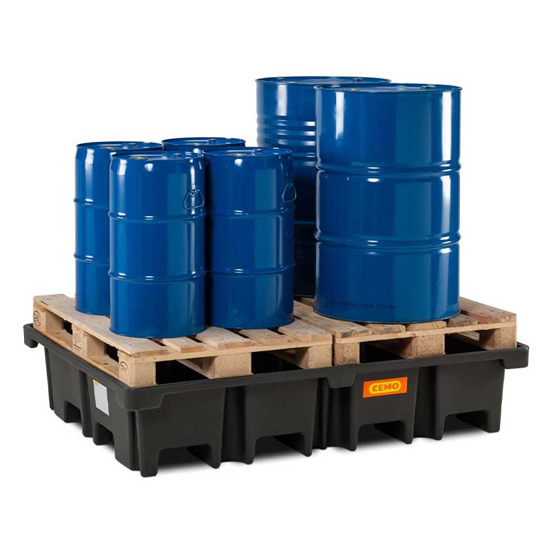 PE-Palettenauffangwanne ohne Rost, 120 x 80 cm quer, 425 l – Bild 5