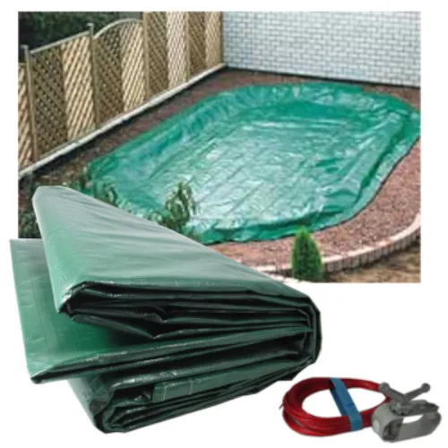 Abdeckplane Pool PEB Poolabdeckung Lichundurchlässig Winterabdeckplane achtform einständer Stahlwandbecken 725 x 460 cm