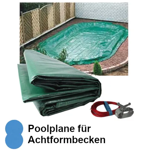 Abdeckplane Pool PEB Poolabdeckung Lichundurchlässig Winterabdeckplane achtform einständer Stahlwandbecken 725 x 460 cm – Bild 7