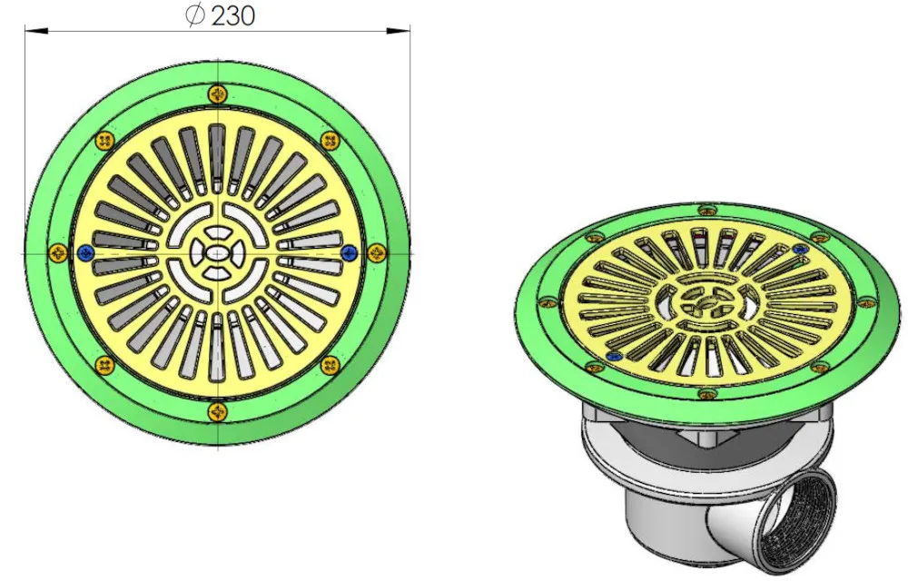 Astral Bodenablauf Kunststoff Foliendichtung Ersatzteil: Deckel V4A – Bild 6