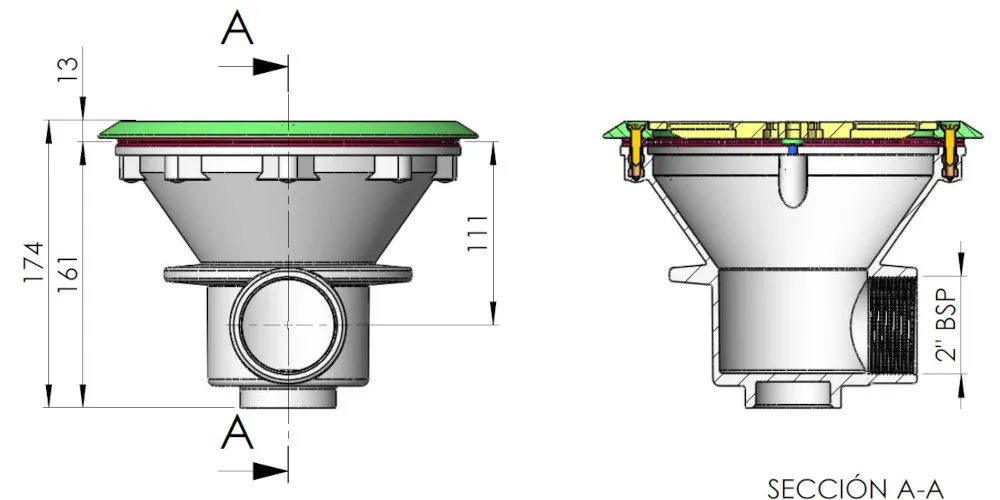 Astral Bodenablauf Kunststoff Foliendichtung Ersatzteil: Deckel V4A – Bild 8
