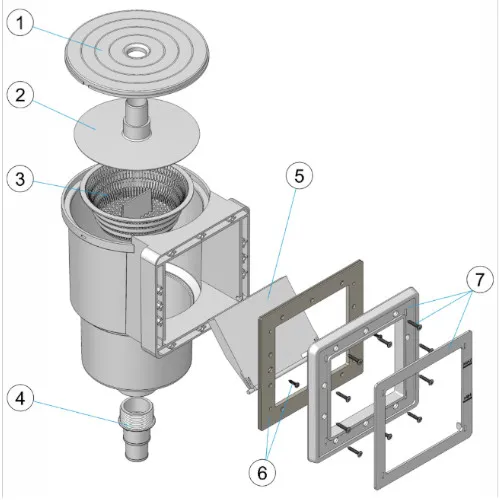 Mini Skimmer Oberflächenabsauger Stahlwand Ersatzteil: Doppeldichtung – Bild 5