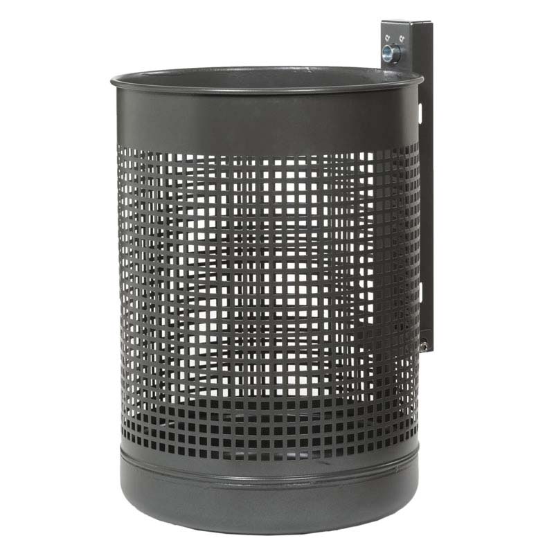 Abfallbehälter 20 oder 50 Liter, gelocht, Wand- oder Pfostenmontage, Typ 7013 und 7014 – Bild 2