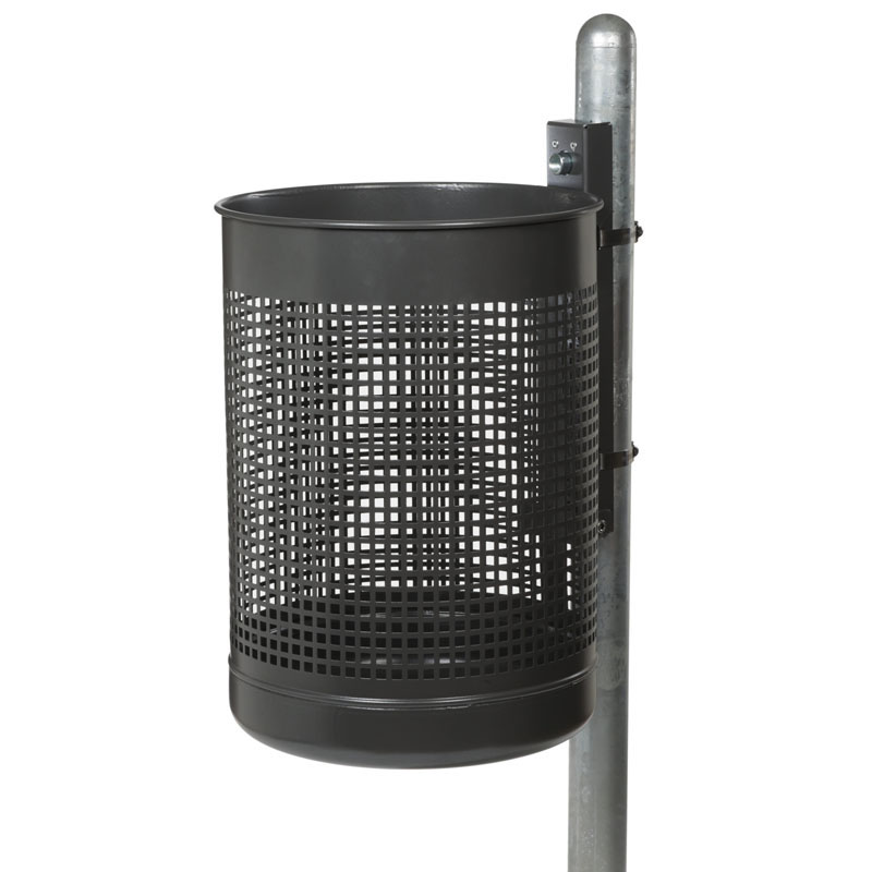 Abfallbehälter 20 oder 50 Liter, gelocht, Wand- oder Pfostenmontage, Typ 7013 und 7014 – Bild 3