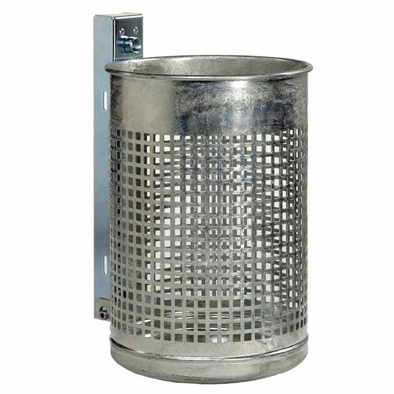 Abfallbehälter 20 oder 50 Liter, gelocht, Wand- oder Pfostenmontage, Typ 7013 und 7014 – Bild 4