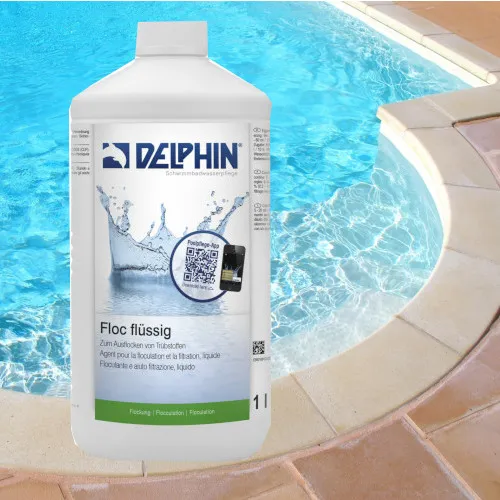 Flock flüssig Flockungsmittel Wasserpflege gegen Trübung DELPHIN 1 Liter – Bild 2