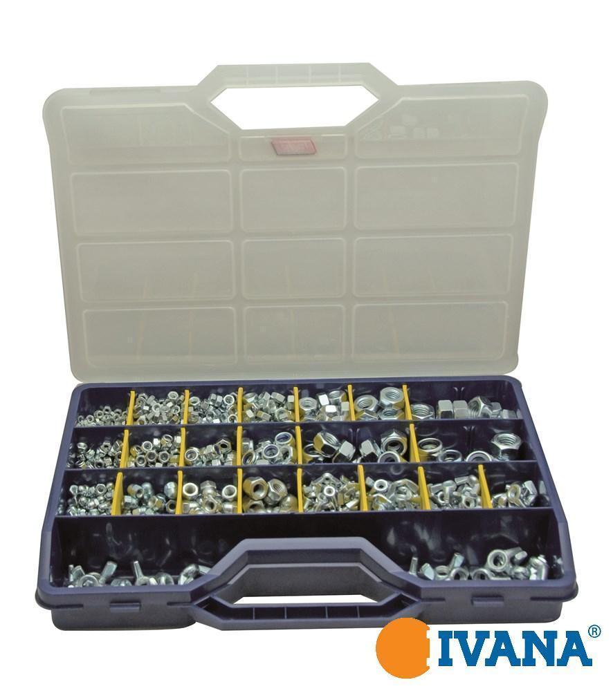 Ivana Muttern und Flügelmutter-Sortiment verzinkt 659 Stück – Bild 2