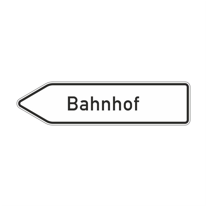 Verkehrszeichen 432-10 Pfeilwegweiser zu Zielen mit erheblicher Verkehrsbedeutung, linksweisend