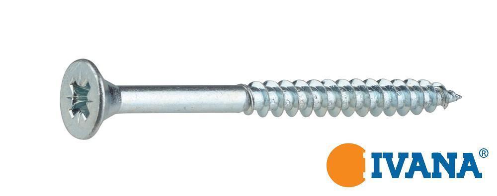 Ivana Schrauben verzinkt Pozidriv PZ-2 Senkkopf 5 x 100 mm 200 Stück – Bild 2