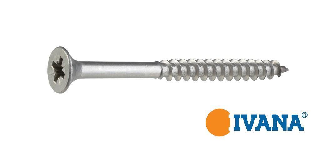 Ivana Schrauben Edelstahl rostfrei A2 Pozidriv PZ-3 Senkkopf 6 x 80 mm 100 Stück – Bild 2