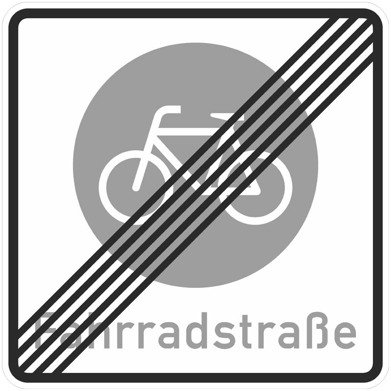 Verkehrszeichen 244.2 Ende einer Fahrradstraße