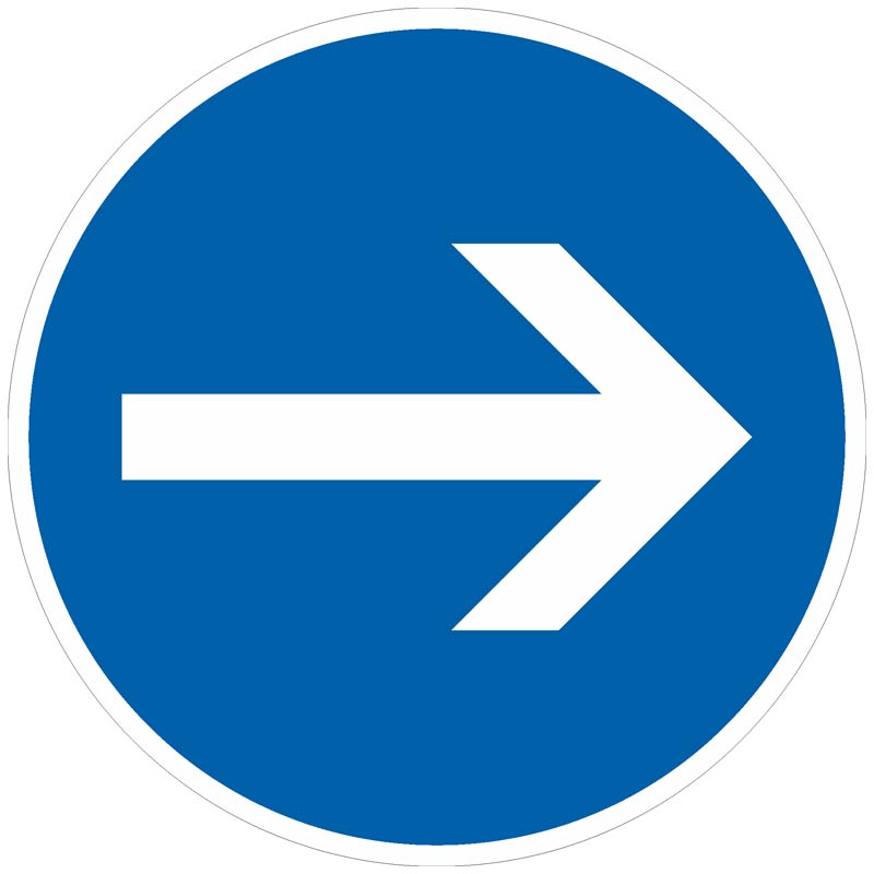 Verkehrszeichen 211 Vorgeschriebene Fahrtrichtung hier rechts