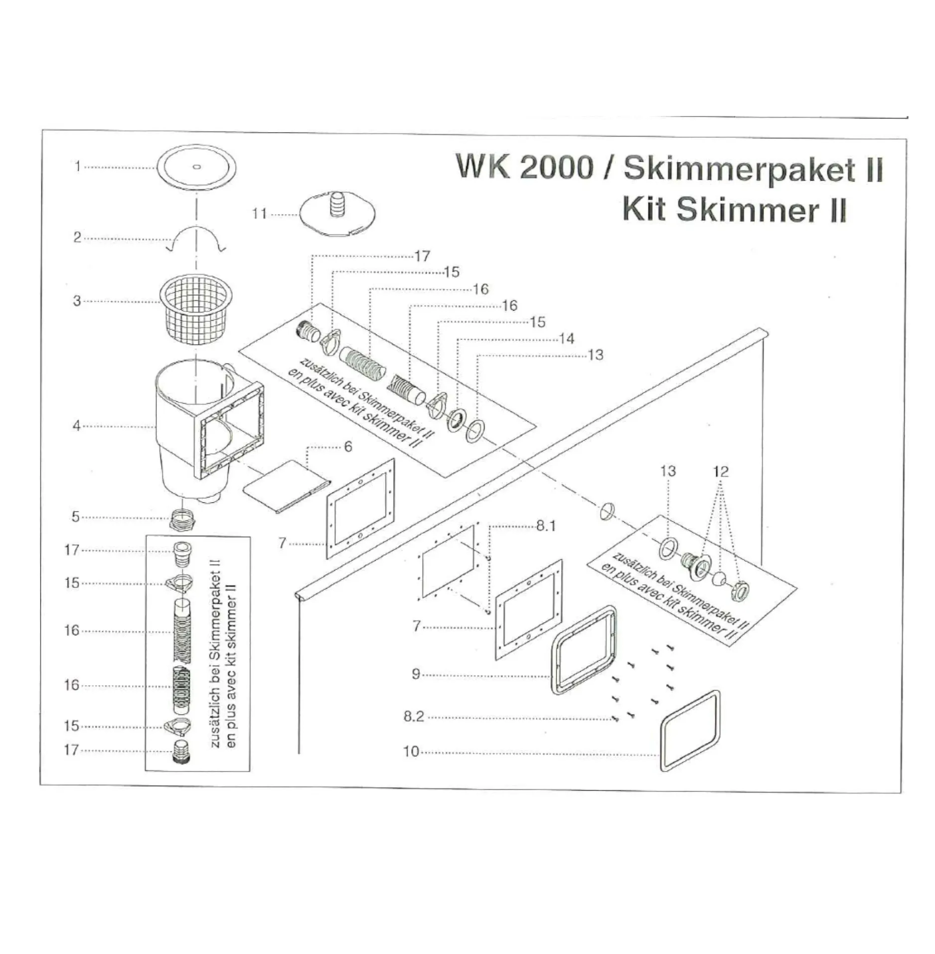 Skimmer WK2000 Europool Seestern Zodiac Ersatzteil: Skimmer Klappe – Bild 5