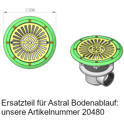 Astral Bodenablauf Kunststoff Foliendichtung Ersatzteil: Deckel V4A – Bild 5