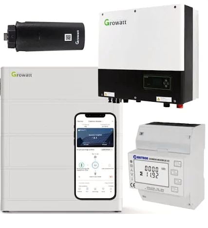 Speichersystem 10kWh Wechselrichter mit 7,5kWh Batterie Hybrid Growatt