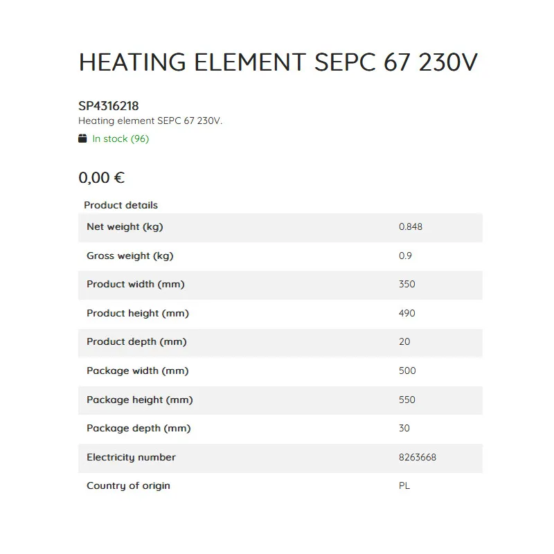 HELO SEPC67 HetiValmis Kiuas Heizelement Heizstab Ersatzheizstab Saunaofen 1667 Watt SP4316218 – Bild 3