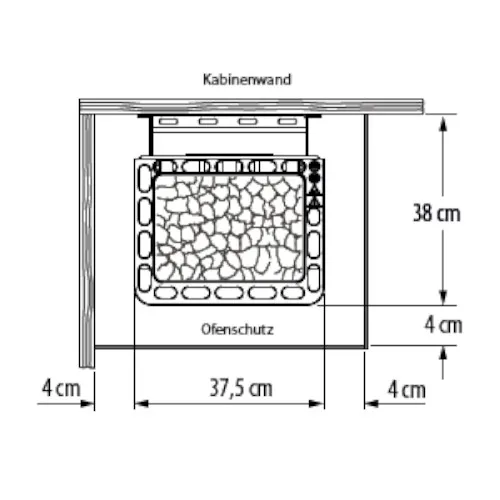 Thermat Heizgerät finnisch Wandofen EOS Saunaofen 7,5 kW – Bild 4