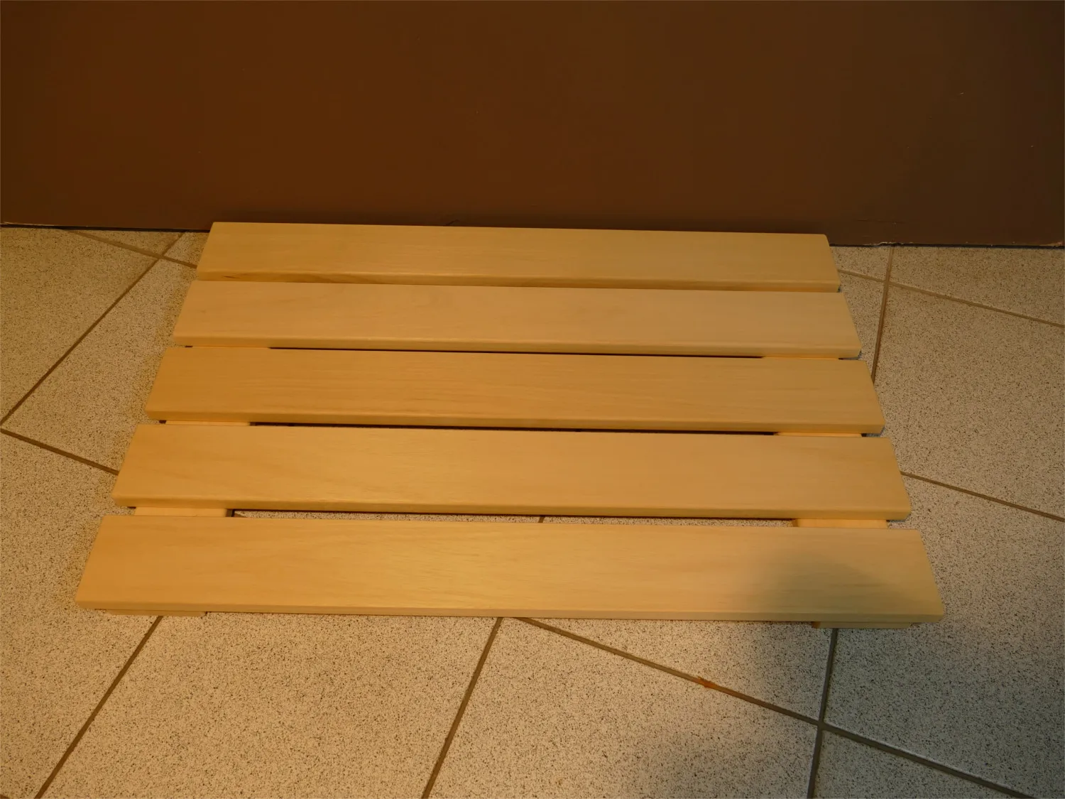 Saunaboden Bodenrost 53x80cm Holzboden Abachiholz – Bild 5
