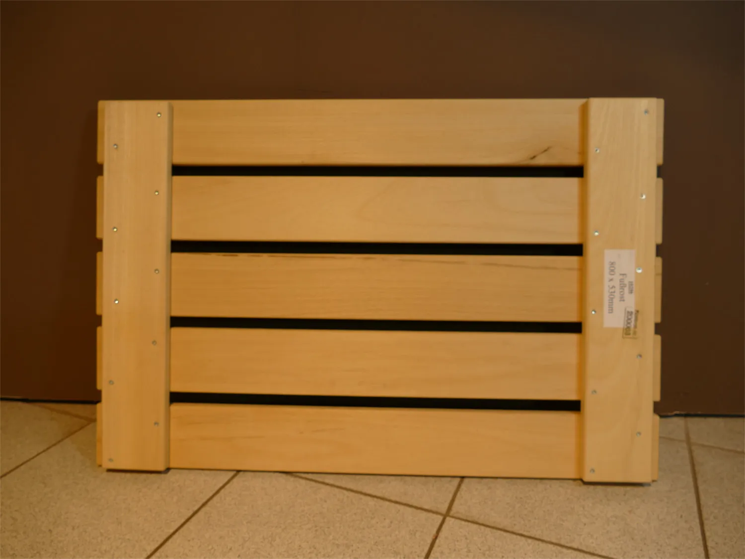 Saunaboden Bodenrost 53x80cm Holzboden Abachiholz – Bild 3