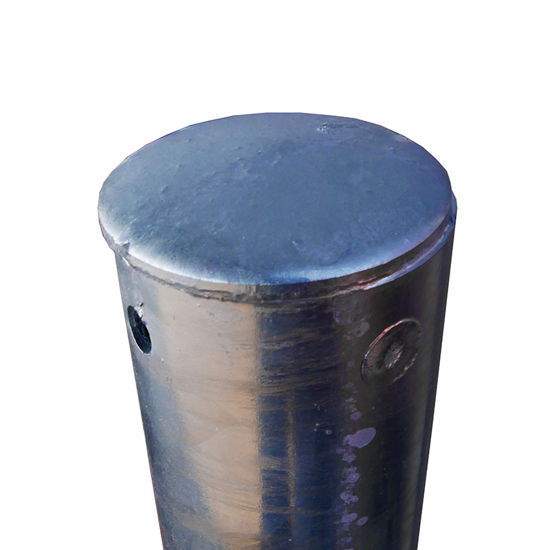 Absperrpfosten Ø 60 mm, ortsfest zum Einbetonieren oder Aufdübeln, rot-weiß / verzinkt – Bild 6