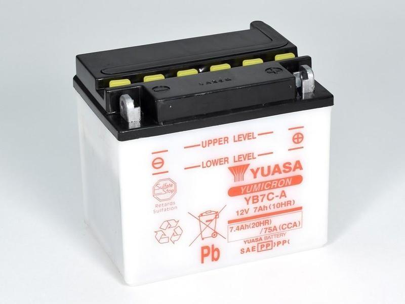 Batterie YUASA YB7C-A trocken mit Säurepack – Bild 2