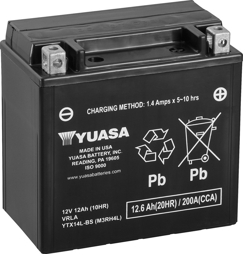 Batterie YUASA YTX14L-BS mit Säurepack