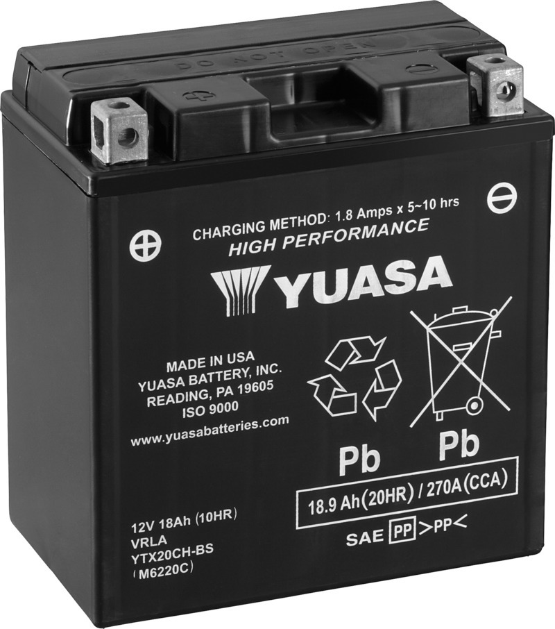 Batterie YUASA YTX20CH-BS mit Säurepack – Bild 2