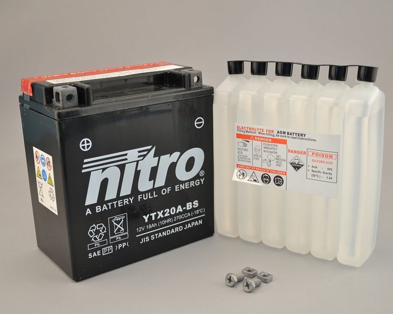 Batterie NITRO NTX20A-BS AGM offen mit Säurepack