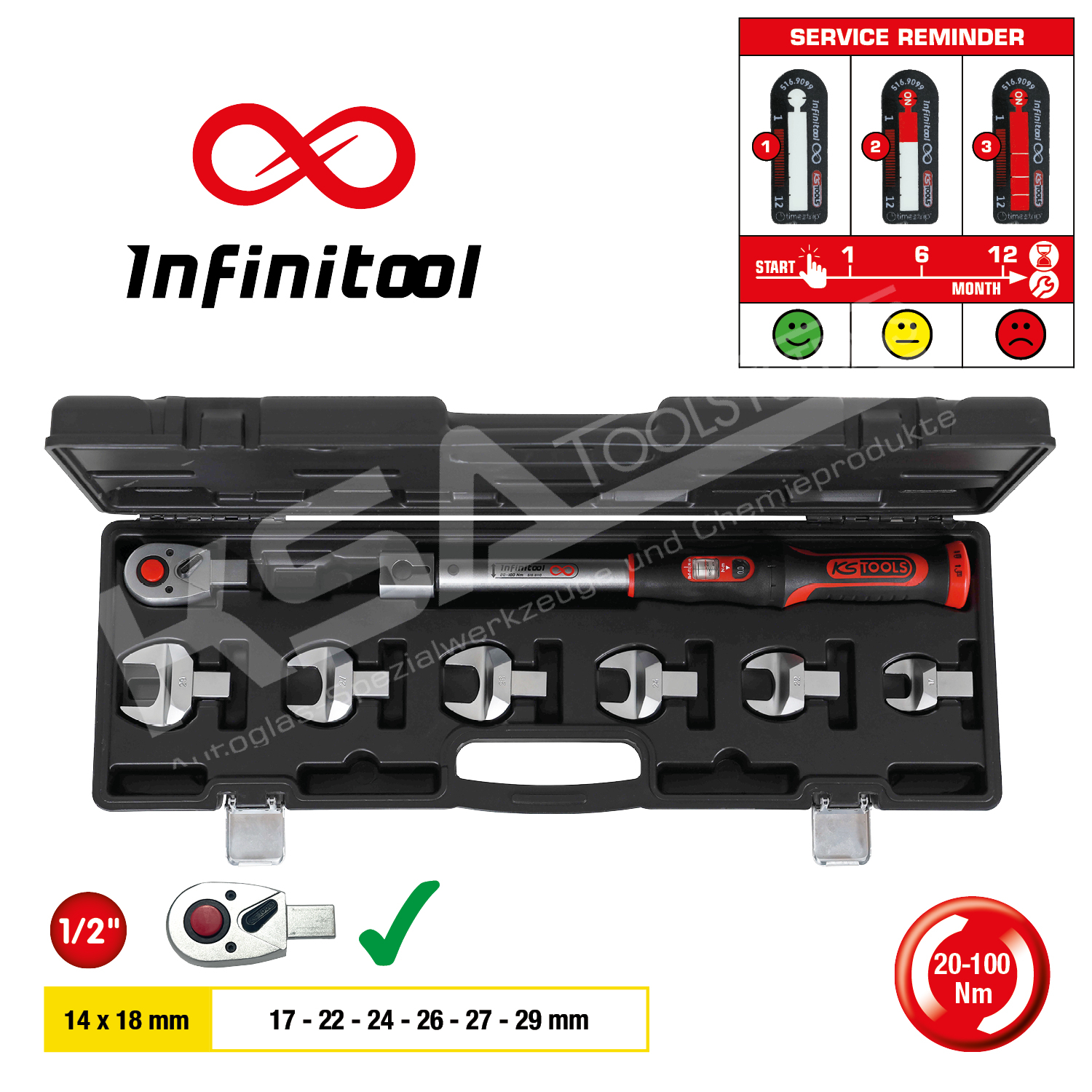 14x18mm INFINITOOL Einsteck-Drehmomentschlüssel-Satz 20-100Nm, 8-tlg – Bild 3