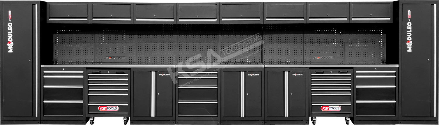 Werkstatt-Schranksystem, gerade, 6640 x 500 mm, Variante 1 – Bild 2