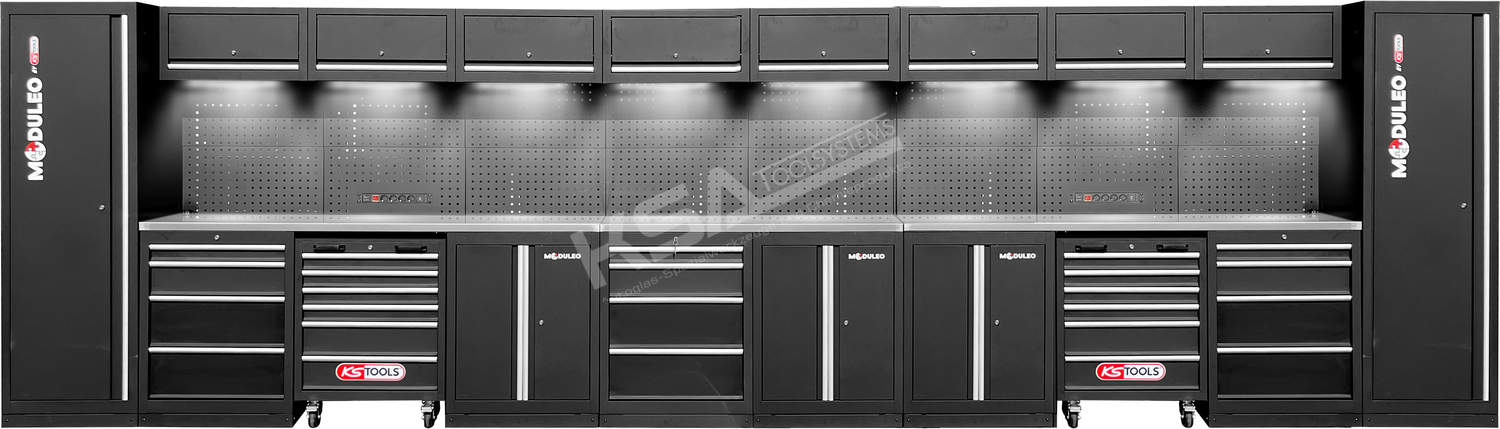 Werkstatt-Schranksystem, gerade, 6640 x 500 mm, Variante 1 – Bild 4