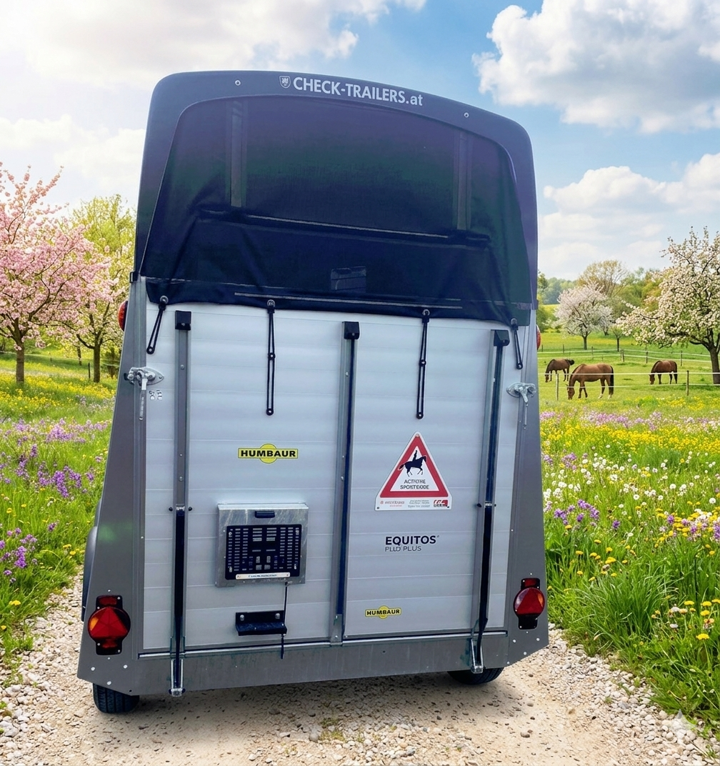 Pferdeanhänger-Aktion für Jungreiter, Equitos Alu Plus 2400 Black Metallic, Sponsor-Pferdeanhänger! mit Check Trailers Aufschrift – Bild 4