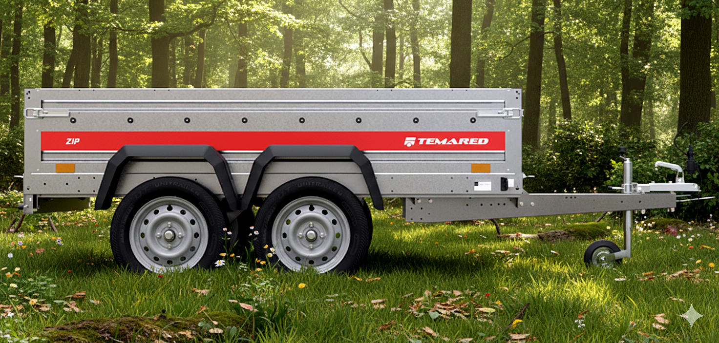 ZIP 2612/2 KIPP, 750kg, kippbare Deichsel, Zweiachser, hohe Nutzlast, ungebremst, 260 x 126 cm, Tieflader – Bild 3