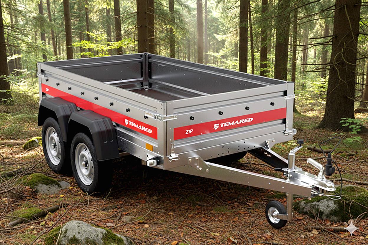 ZIP 2612/2 KIPP, 750kg, kippbare Deichsel, Zweiachser, hohe Nutzlast, ungebremst, 260 x 126 cm, Tieflader – Bild 4