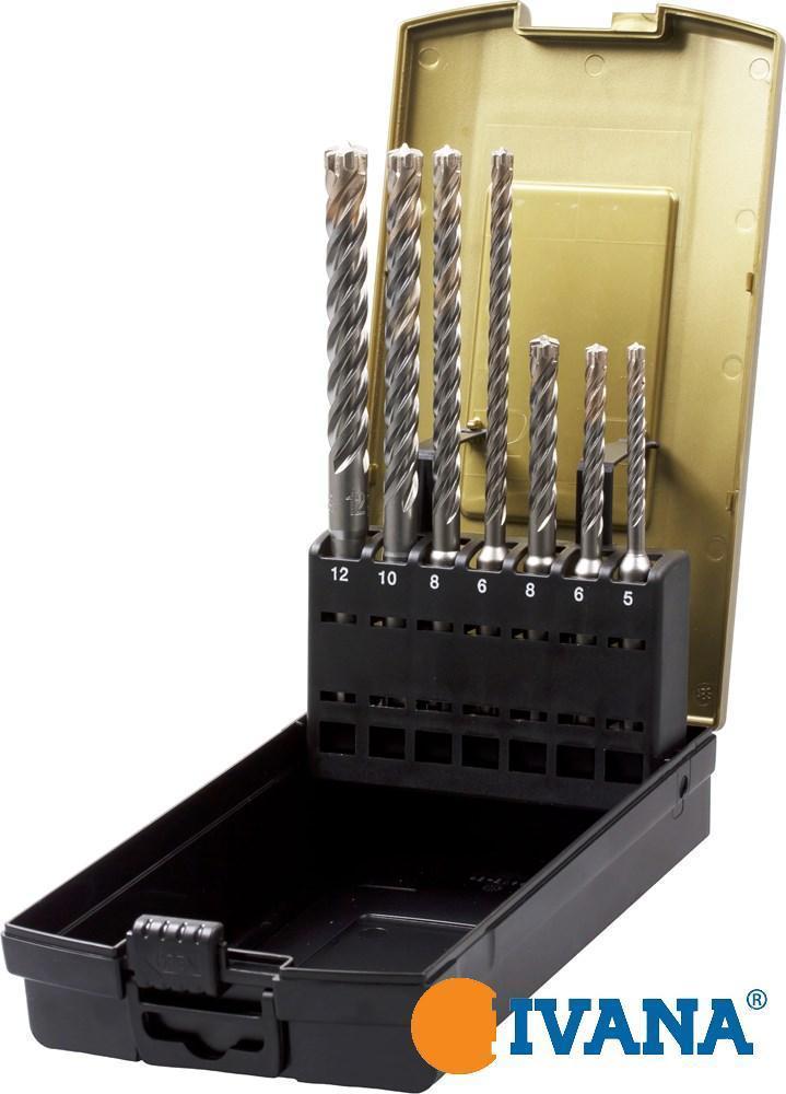 Ivana Set Schlagbohrer SDS+ Goldline CROSS4+ 7 teilig – Bild 2
