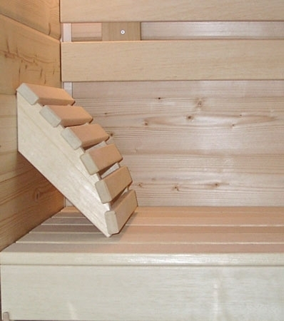 Sauna Kopfstütze ergonomisch gebogen Kopfkeil Nackenstütze aus Abachi – Bild 9