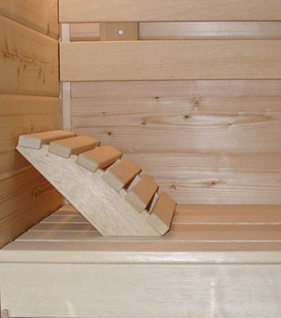 Sauna Kopfstütze ergonomisch gebogen Kopfkeil Nackenstütze aus Abachi – Bild 8