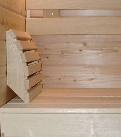 Sauna Kopfstütze ergonomisch gebogen Kopfkeil Nackenstütze aus Abachi – Bild 7