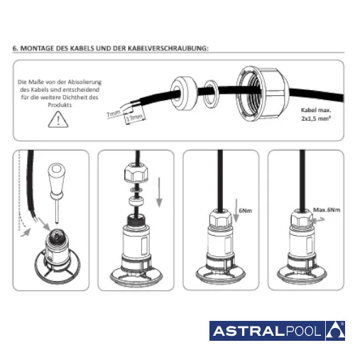 LumiPlus FlexiMini FlexiNiche Blende Astral Pool Scheinwerfer Farbe: FlexiNiche Blende aus Edelstahl V4A – Bild 4