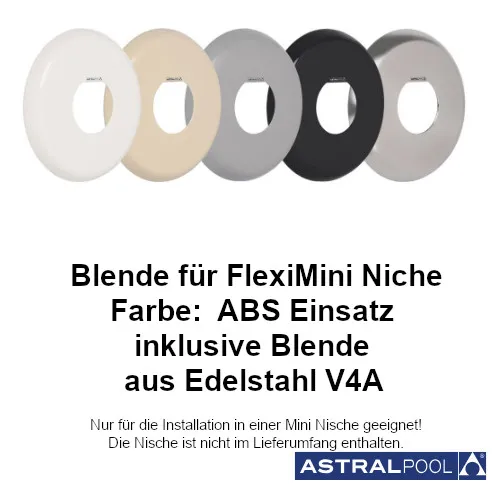LumiPlus FlexiMini FlexiNiche Blende Astral Pool Scheinwerfer Farbe: FlexiNiche Blende aus Edelstahl V4A