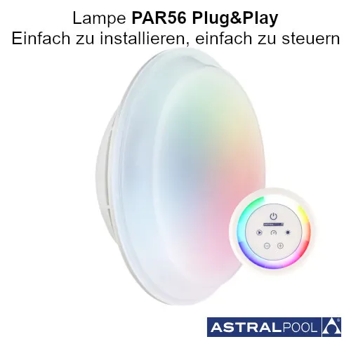 LumiPlus LUMIPLUS PLUG&PLAY PAR56 Astral Pool Scheinwerfer LED Leuchtmittel bunt RGB 2000 lm mit Fernbedienung – Bild 2