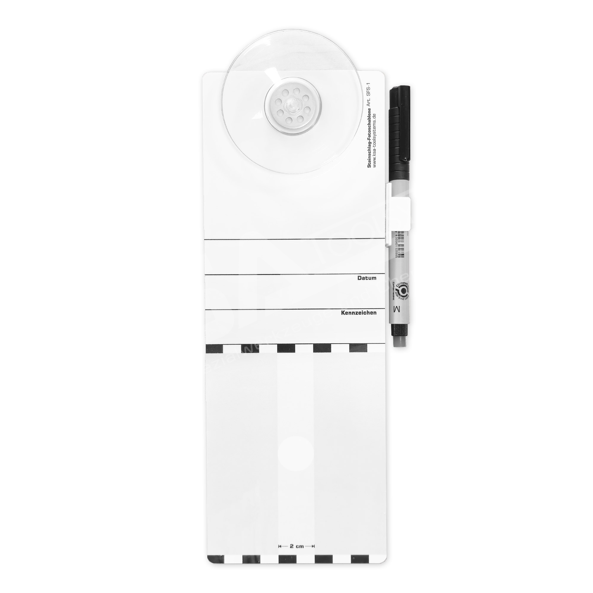 Dokumentationshilfe – Steinschlag-Fotoschablone mit Saugnapf und Stift – Bild 2