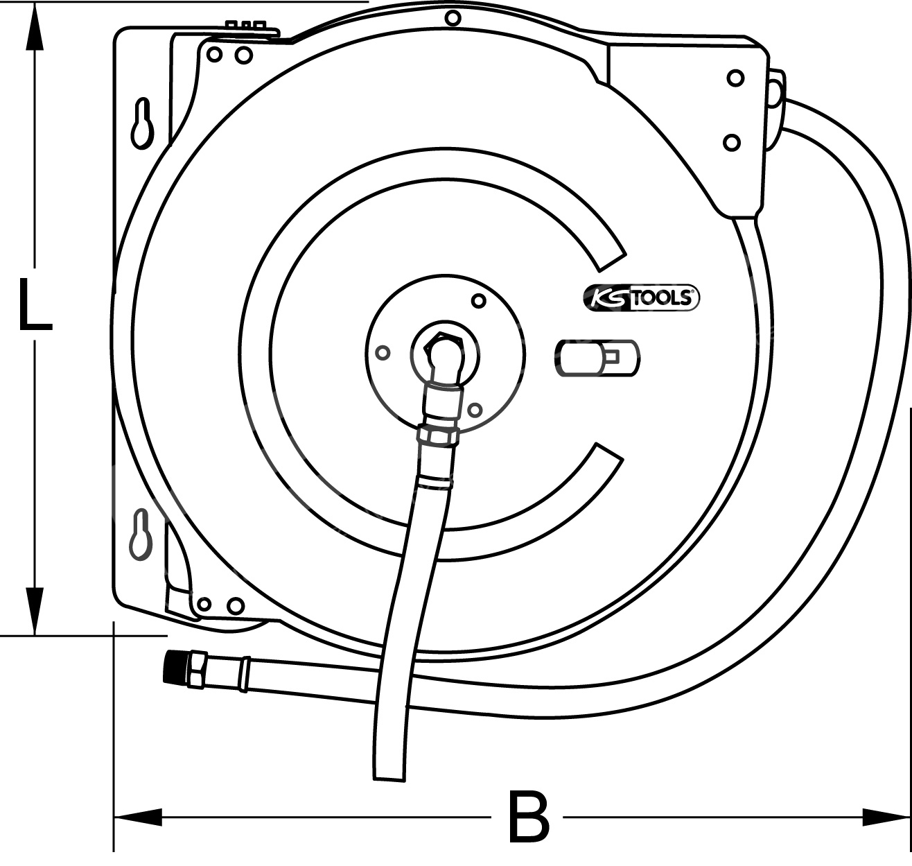 Automatischer Druckluftschlauch-Aufroller, Ø 10mm x 15m – Bild 8