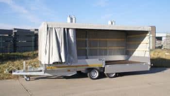 Eduard 5 x 2 m 3500 kg- Plateauanhänger, 30 cm Bordwände, Doppelachser, gebremst, Rampen, Stützfüße – Bild 3